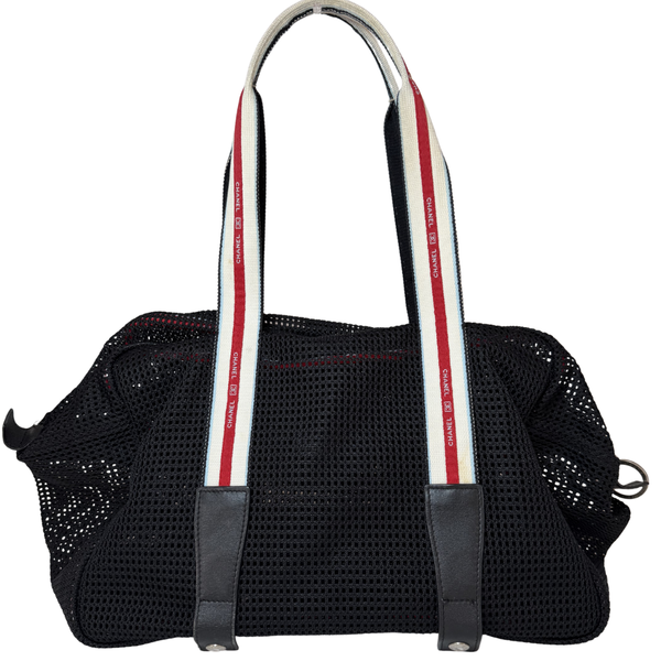 이미지를 갤러리 뷰어에 로드 , CHANEL Sport Line Vintage Black Mesh Shoulder Bag 2007