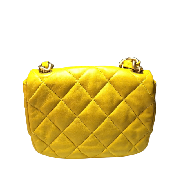 Load image into Gallery viewer, CHANEL Yellow Mini Matelassé Flap Bag