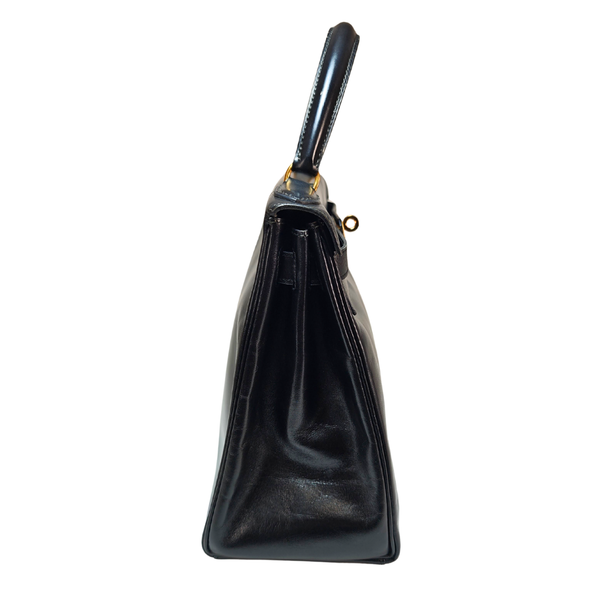 Load image into Gallery viewer, HERMES Kelly 28 Box Calf Black Circle R Stamp 1988