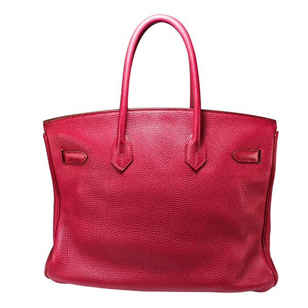Load image into Gallery viewer, HERMES Birkin 35 Taurillon Leather Rouge Casaque Square O Stamp 2011