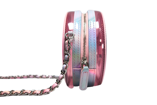 Load image into Gallery viewer, CHANEL Pink PVC & Multicolor  Patent Leather CC Round Shoulder Bag