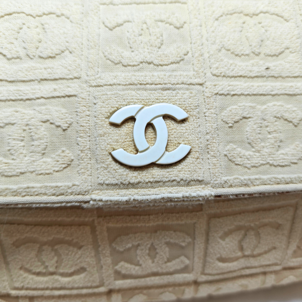 Load image into Gallery viewer, CHANEL Terry Cloth Beige Flap Bag