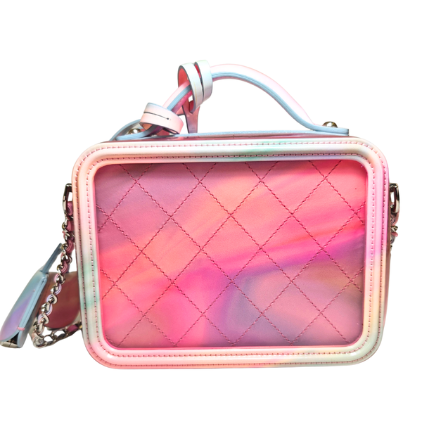 Load image into Gallery viewer, CHANEL Pink PVC & Multicolor Patent Leather CC Vanity Case