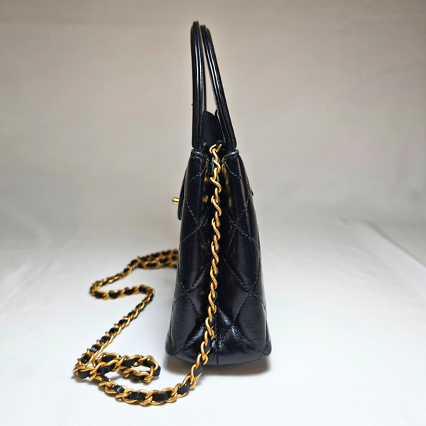 画像をギャラリービューアに読み込む, CHANEL ケリー型 ラムスキン ショルダーストラップ付ミニハンドバッグ