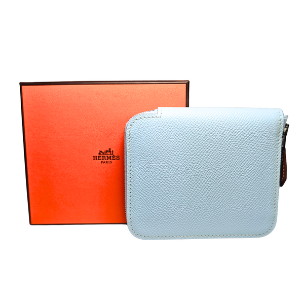 将图片加载到图库查看器,HERMES Wallet Azap Silk in Compact Blue Brume