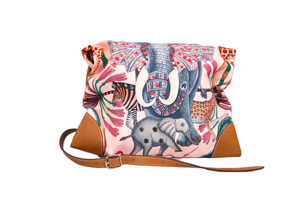 Load image into Gallery viewer, HERMES Silky City PM 33 La Marche du Zambeze Shoulder Bag Size 13 x13 in