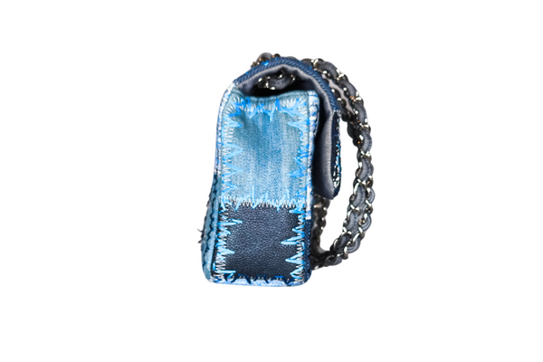 Load image into Gallery viewer, CHANEL Classic Single Flap Bag Multicolor Patchwork Denim Medium