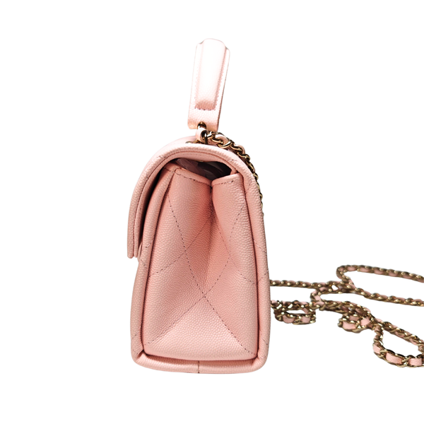 画像をギャラリービューアに読み込む, CHANEL ライトピンク 2Way トップハンドル チェーンショルダーバッグ