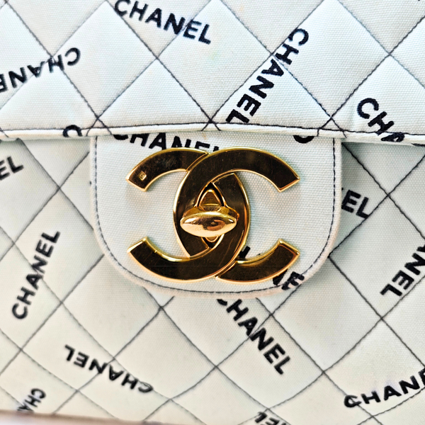 Load image into Gallery viewer, CHANEL Mint Green JUMBO LOGO Flap Bag