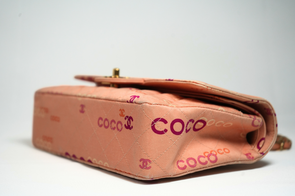 Load image into Gallery viewer, CHANEL COCO Classic Flap Bag Fabric Pink