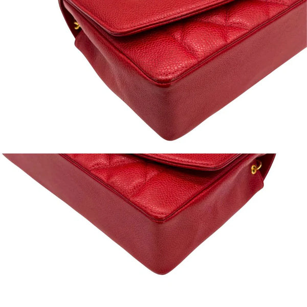 将图片加载到图库查看器,CHANEL Vintage Red Caviar Leather 25cm Diana Flap Bag