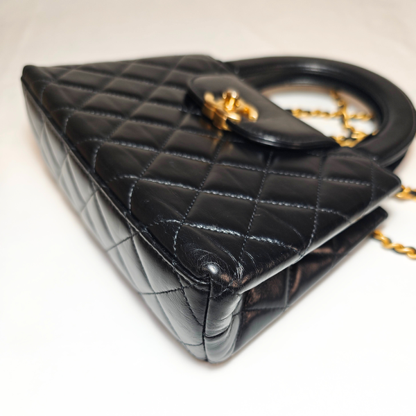 画像をギャラリービューアに読み込む, CHANEL ケリー型 ラムスキン ショルダーストラップ付ミニハンドバッグ