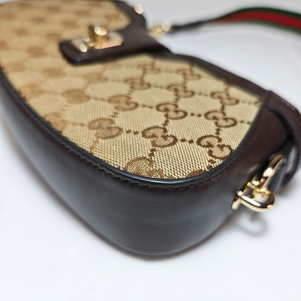 將圖片載入圖庫檢視器 GUCCI GG Moon Side Canvas Shoulder Bag