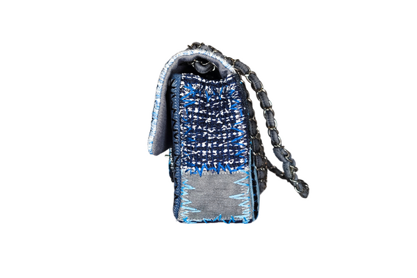 Load image into Gallery viewer, CHANEL Classic Single Flap Bag Multicolor Patchwork Denim Medium