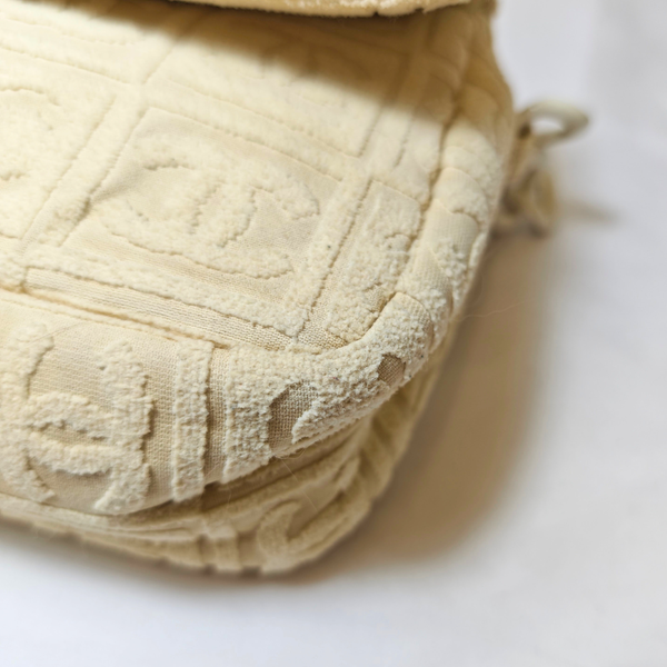 Load image into Gallery viewer, CHANEL Terry Cloth Beige Flap Bag