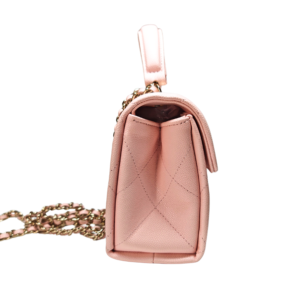 画像をギャラリービューアに読み込む, CHANEL ライトピンク 2Way トップハンドル チェーンショルダーバッグ
