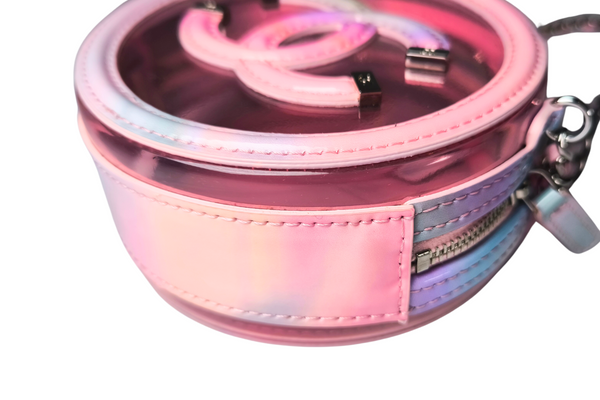 Load image into Gallery viewer, CHANEL Pink PVC & Multicolor  Patent Leather CC Round Shoulder Bag