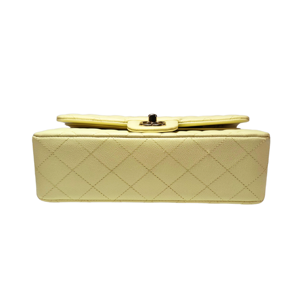 Load image into Gallery viewer, CHANEL Buttercream Yellow Caviar Small Classic Double Flap Bag