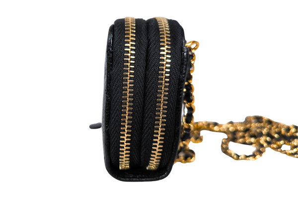 Load image into Gallery viewer, CHANEL Caviarskin Matelasse  Crossbody Chain Wallet Coin Case