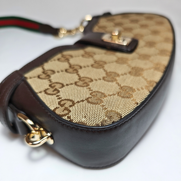 將圖片載入圖庫檢視器 GUCCI GG Moon Side Canvas Shoulder Bag