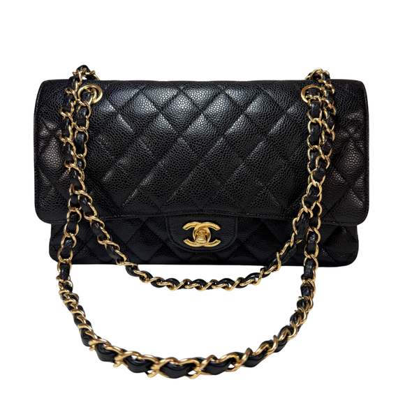 Load image into Gallery viewer, CHANEL Black Caviar Medium Classic Flap Bag 2014-2015