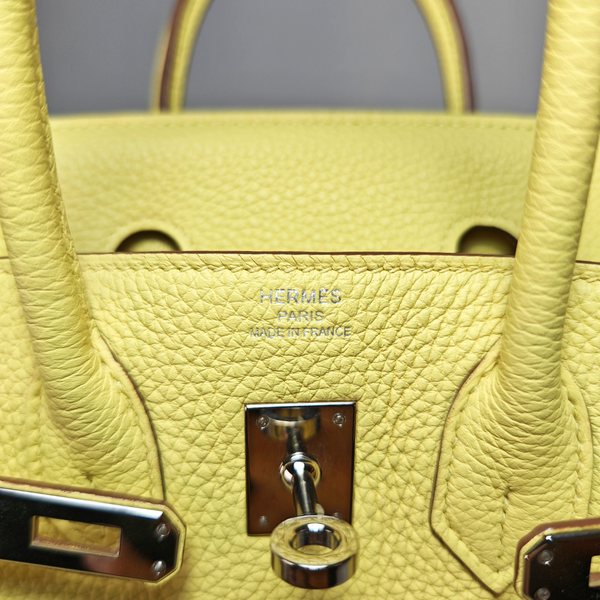 Load image into Gallery viewer, HERMES Birkin25 Jaune Poussin Togo Silver Y Stamp 2020