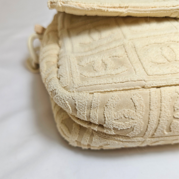 Load image into Gallery viewer, CHANEL Terry Cloth Beige Flap Bag