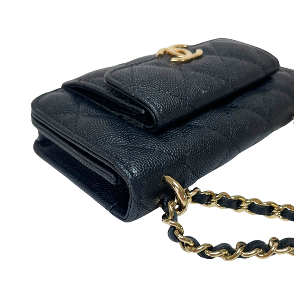 Load image into Gallery viewer, CHANEL Quilted Caviar Pocket Twins Clutch Light Gold Hardware, 2023