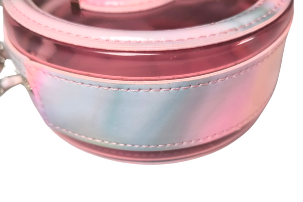 Load image into Gallery viewer, CHANEL Pink PVC & Multicolor  Patent Leather CC Round Shoulder Bag