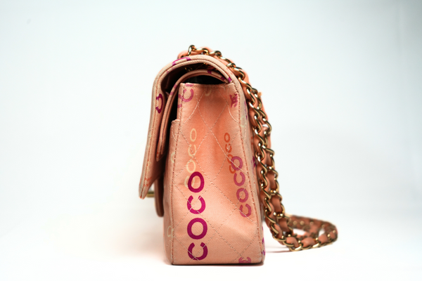 Load image into Gallery viewer, CHANEL COCO Classic Flap Bag Fabric Pink