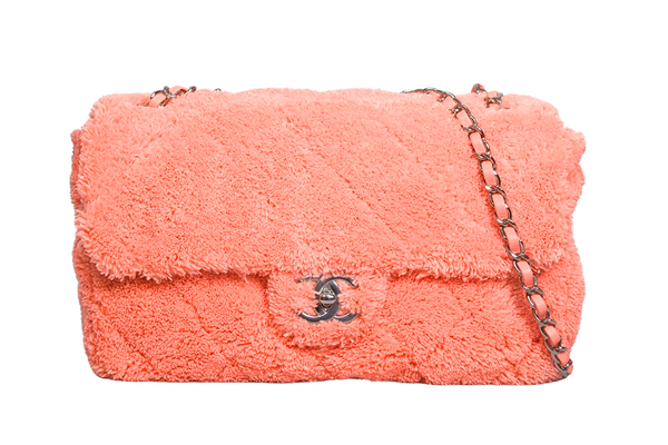 Load image into Gallery viewer, CHANEL Mixed Fibers Quilted Jumbo Flap Salmon Pink