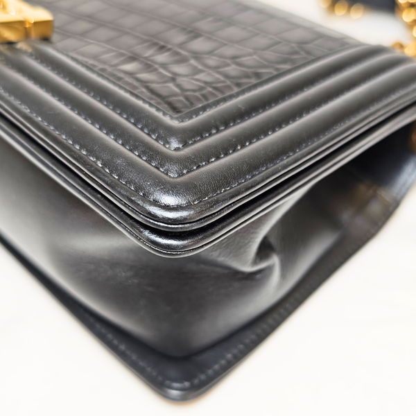 Load image into Gallery viewer, CHANEL Crocodile Leather Flap Boy Bag