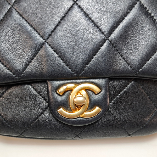 Load image into Gallery viewer, CHANEL Mini Black Lambskin In The Loop Flap