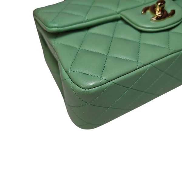 Load image into Gallery viewer, CHANEL Matelasse Top Handle Mini Flap Bag Light Green AS2431