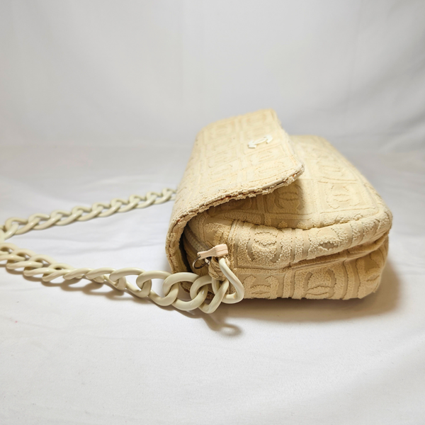 Load image into Gallery viewer, CHANEL Terry Cloth Beige Flap Bag