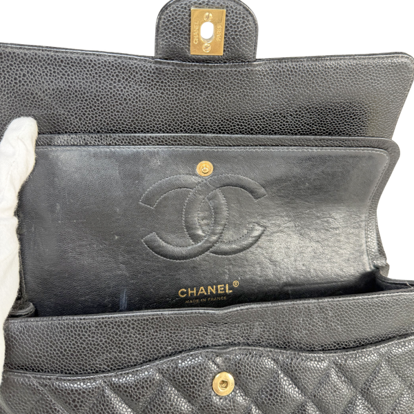 将图片加载到图库查看器,CHANEL Black Caviar Medium Classic Flap Bag