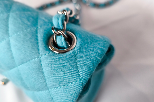 Load image into Gallery viewer, CHANEL cotton Tiffany blue Matelasse