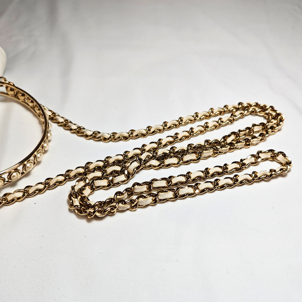Load image into Gallery viewer, CHANEL Pearl Top Handle White Lambskin Wallet on Chain