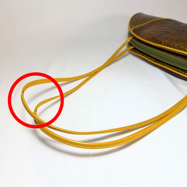 이미지를 갤러리 뷰어에 로드 , Dior Green Embossed Patent Leather Shoulder Bag Golden Dark Green