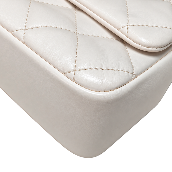 Load image into Gallery viewer, CHANEL Lambskin Top Handle Chain Shoulder Bag in White