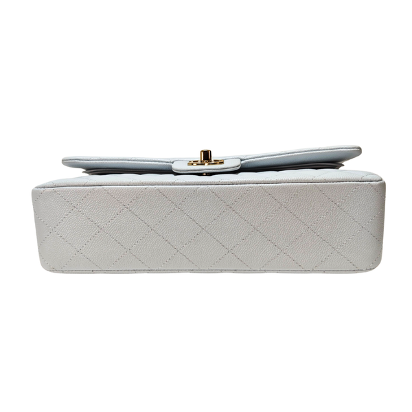 画像をギャラリービューアに読み込む, CHANEL スカイ ベイビー ブルー キャビアスキン マトラッセ ダブルフラップ 25 ショルダーバッグ