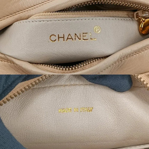 将图片加载到图库查看器,CHANEL Vintage Beige Lambskin Tassels Gold Chain Camera Bag