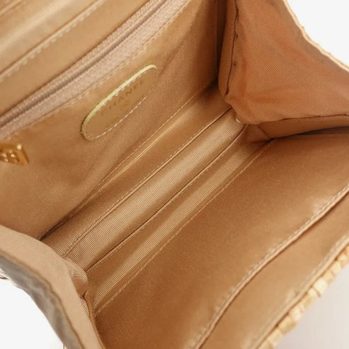 将图片加载到图库查看器,CHANEL Vintage Brown Rattan 17cm Mini Square Flap Bag