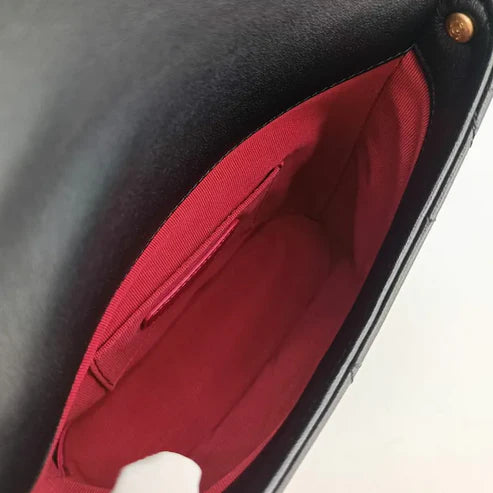 将图片加载到图库查看器,CHANEL Black Calfskin Imitation Pearls Flap Bag
