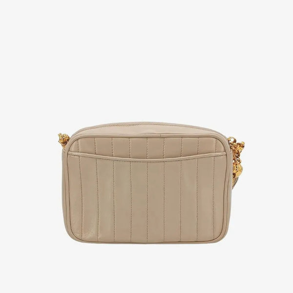 将图片加载到图库查看器,CHANEL Vintage Beige Lambskin Tassels Gold Chain Camera Bag