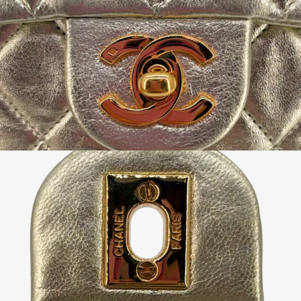 Load image into Gallery viewer, CHANEL Vintage Light Gold Lambskin Timeless Square Flap Bag