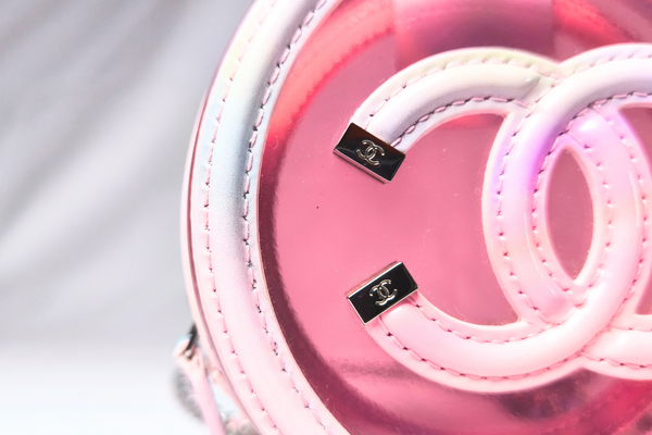 Load image into Gallery viewer, CHANEL Pink PVC & Multicolor  Patent Leather CC Round Shoulder Bag