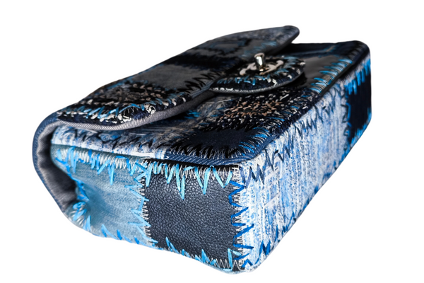 Load image into Gallery viewer, CHANEL Classic Single Flap Bag Multicolor Patchwork Denim Medium