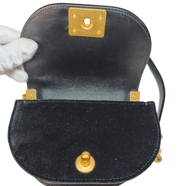 Load image into Gallery viewer, CHANEL Small Quilted Velvet Boy Messenger Bag crossbody bag