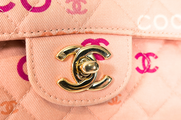 Load image into Gallery viewer, CHANEL COCO Classic Flap Bag Fabric Pink
